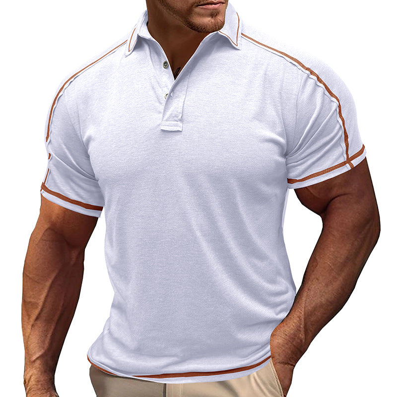 Herren polo-shirt med moderiktiga kontrast sömmar Mirla-Eva Jonsson