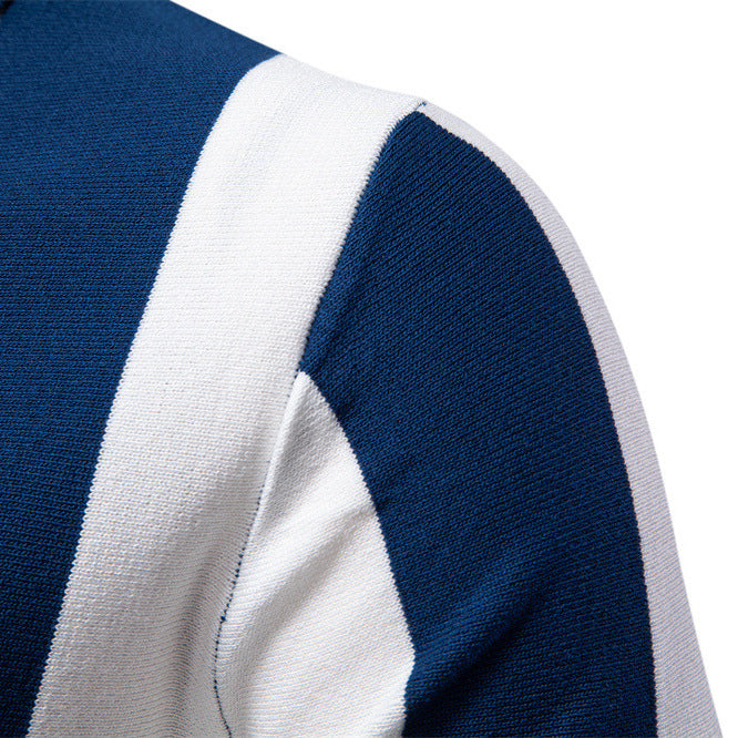 Herren polo-shirt med modernt randmönster och högkvalitativ bomullsblandning Mirla-Eva Jonsson