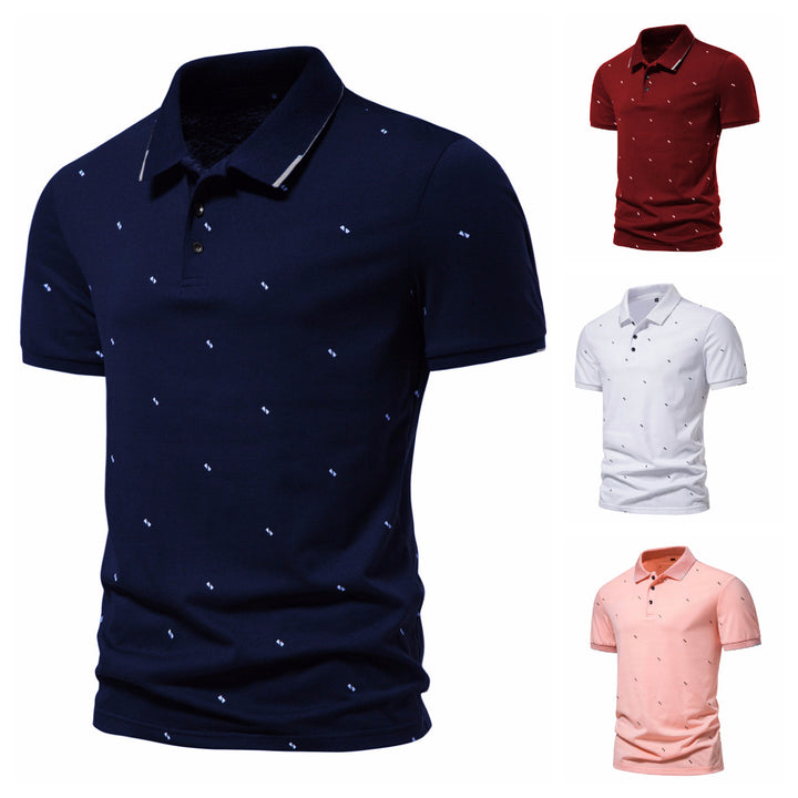 Herren polo shirt med modernt tryck och högkvalitativt bomulls material Eva Jonsson-Eva Jonsson