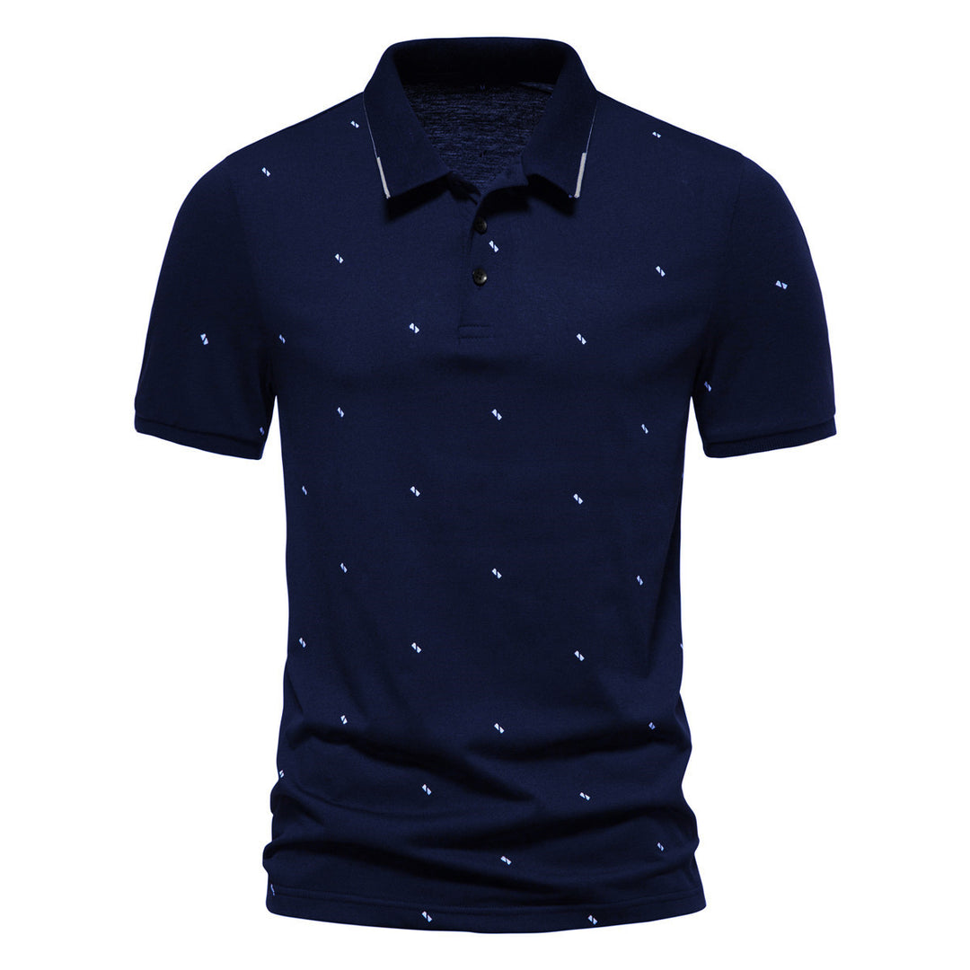 Herren polo shirt med modernt tryck och högkvalitativt bomulls material Mirla-Eva Jonsson