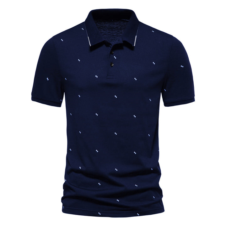 Herren polo shirt med modernt tryck och högkvalitativt bomulls material Mirla-Eva Jonsson