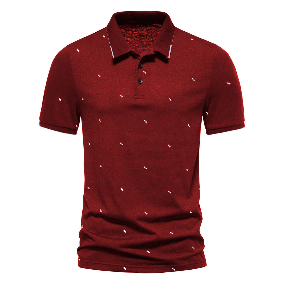 Herren polo shirt med modernt tryck och högkvalitativt bomulls material Mirla-Eva Jonsson