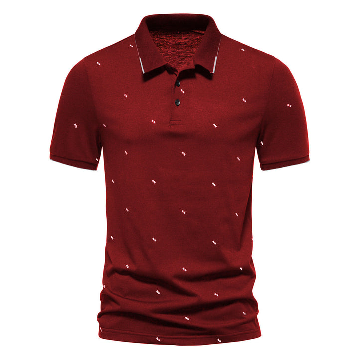Herren polo shirt med modernt tryck och högkvalitativt bomulls material Mirla-Eva Jonsson