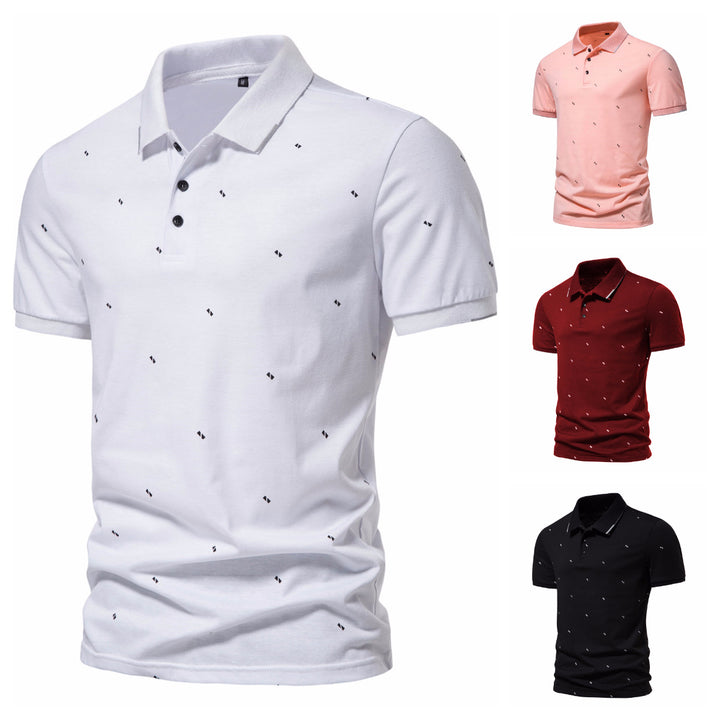 Herren polo shirt med modernt tryck och högkvalitativt bomulls material Mirla-Eva Jonsson