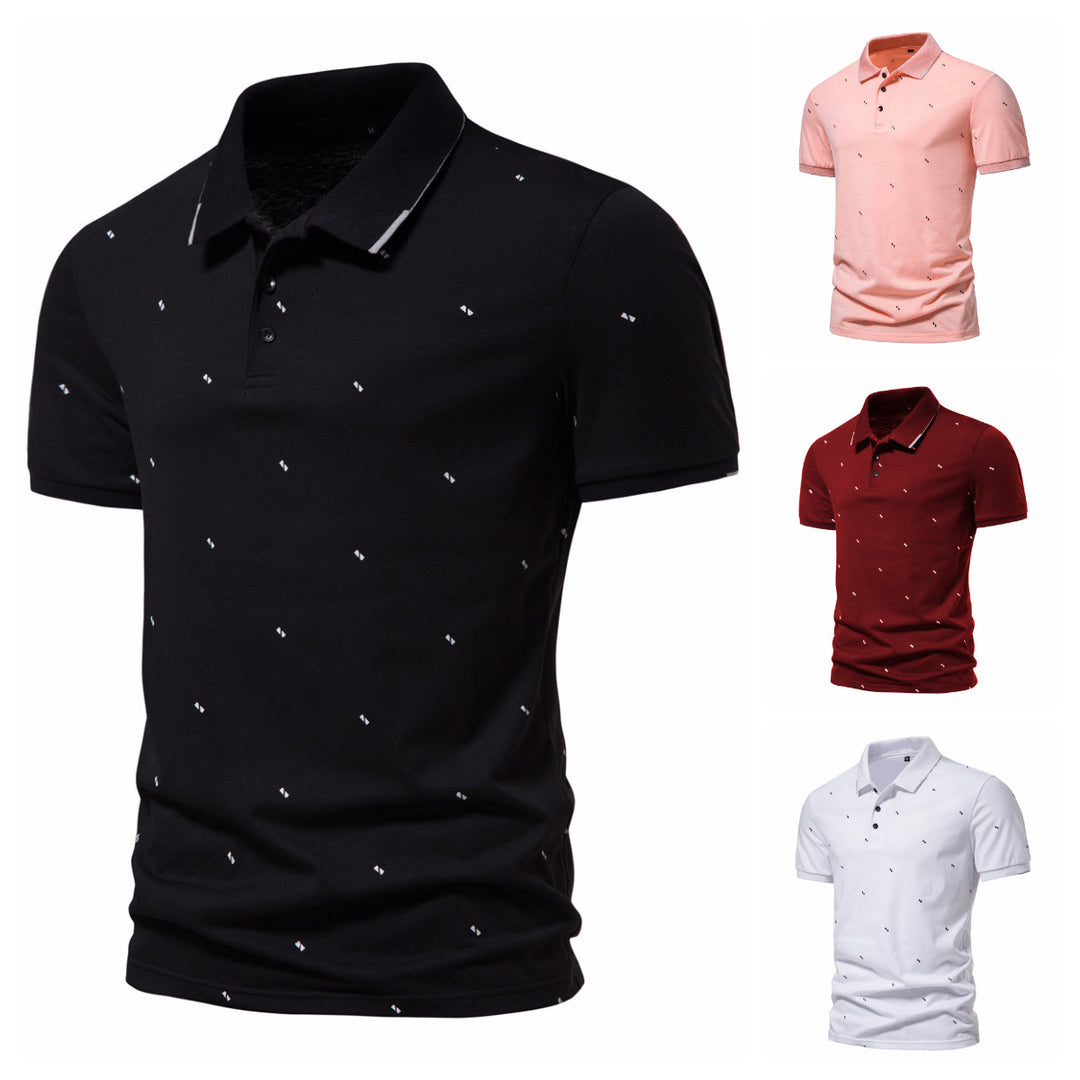 Herren polo shirt med modernt tryck och högkvalitativt bomulls material Mirla-Eva Jonsson