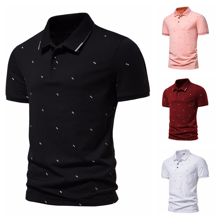 Herren polo shirt med modernt tryck och högkvalitativt bomulls material Mirla-Eva Jonsson