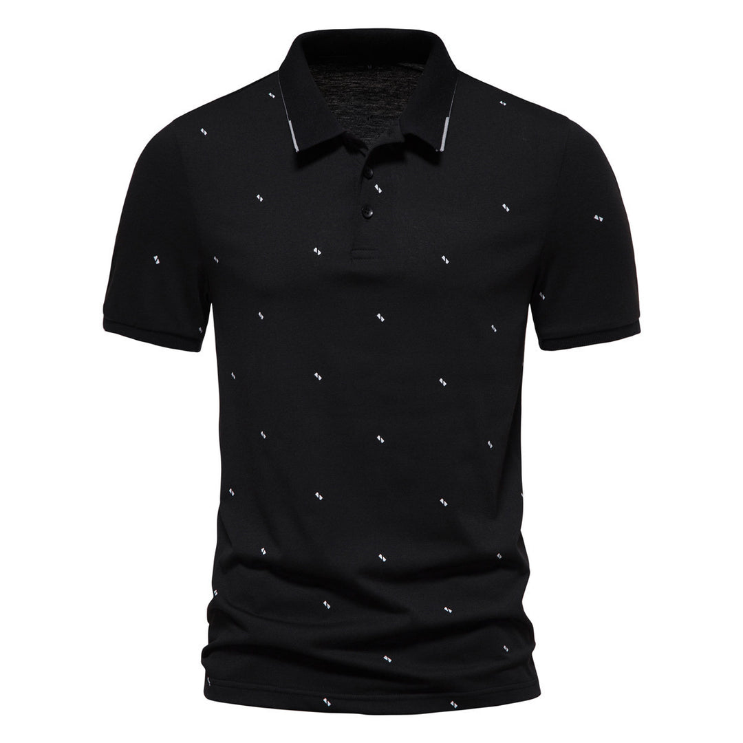 Herren polo shirt med modernt tryck och högkvalitativt bomulls material Mirla-Eva Jonsson