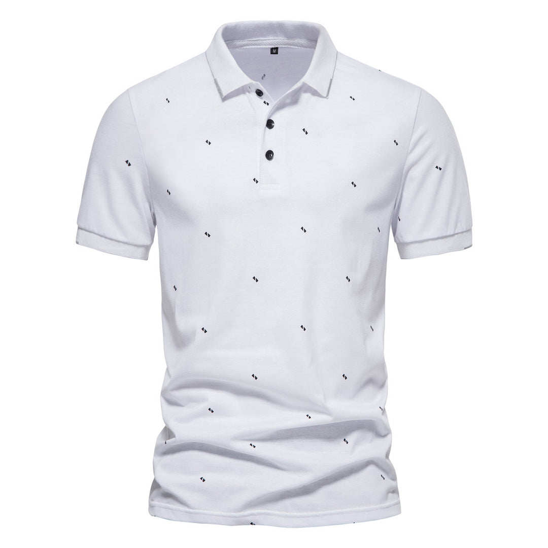 Herren polo shirt med modernt tryck och högkvalitativt bomulls material Mirla-Eva Jonsson