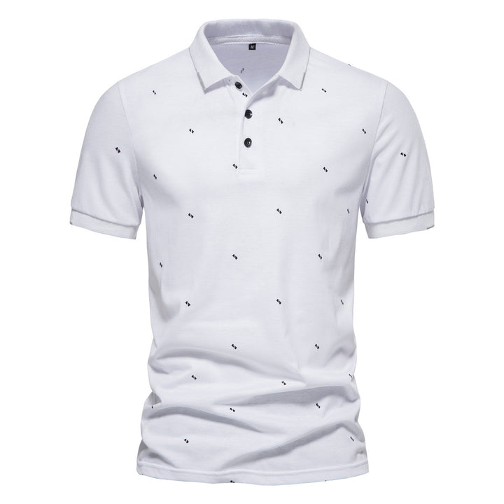 Herren polo shirt med modernt tryck och högkvalitativt bomulls material Mirla-Eva Jonsson