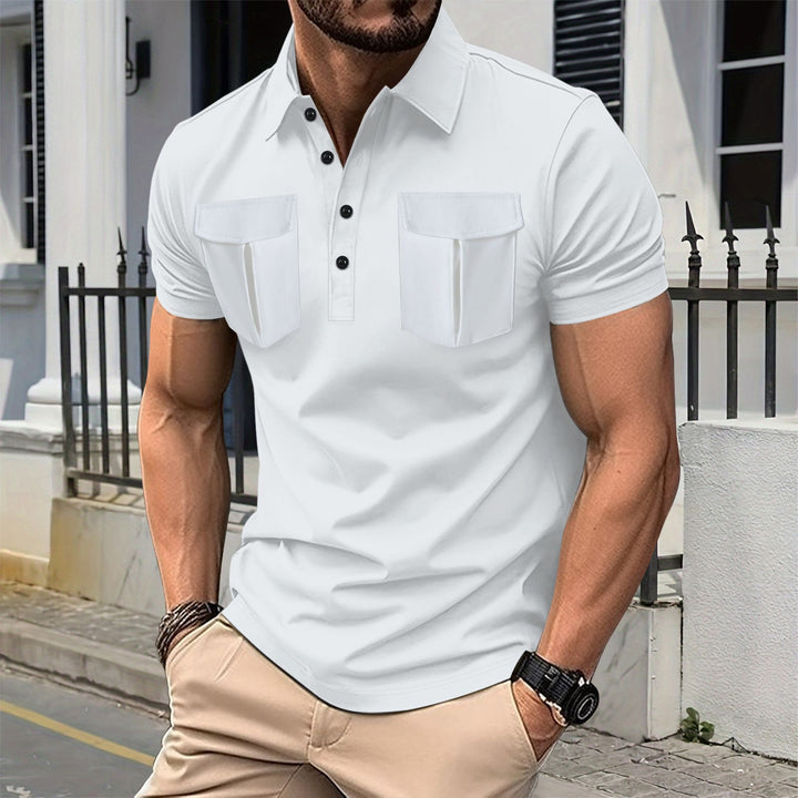 Herren polo shirt med praktiska fickor och elegant krage Mirla-Eva Jonsson