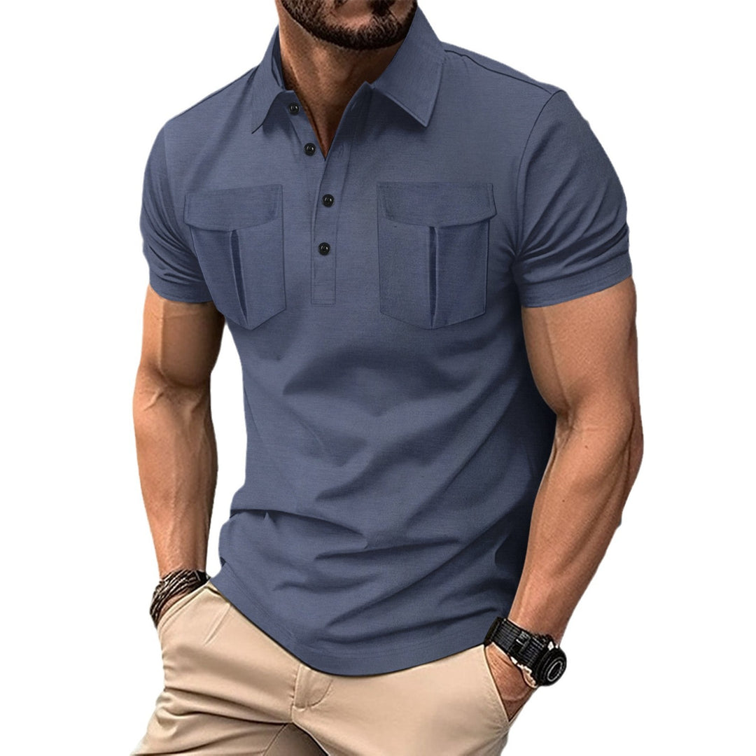 Herren polo shirt med praktiska fickor och elegant krage Mirla-Eva Jonsson
