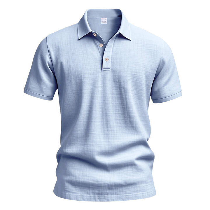 Herren polo shirt med strukturerad design och högkvalitativ bomull Eva Jonsson-Eva Jonsson