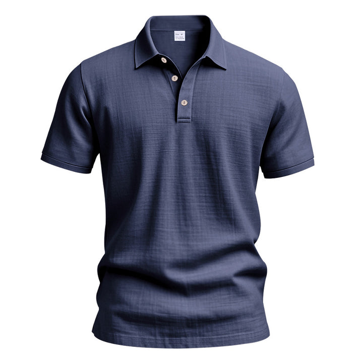 Herren polo shirt med strukturerad design och högkvalitativ bomull Eva Jonsson-Eva Jonsson