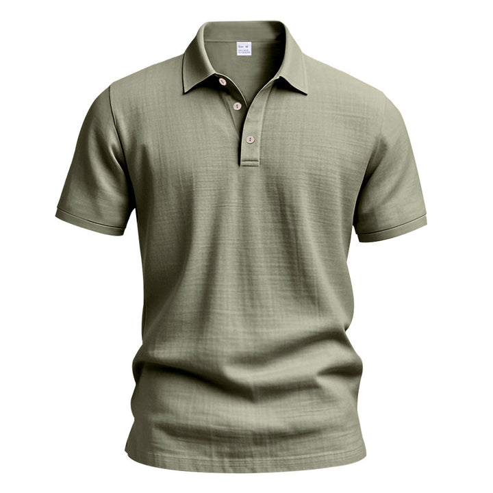 Herren polo shirt med strukturerad design och högkvalitativ bomull Mirla-Eva Jonsson