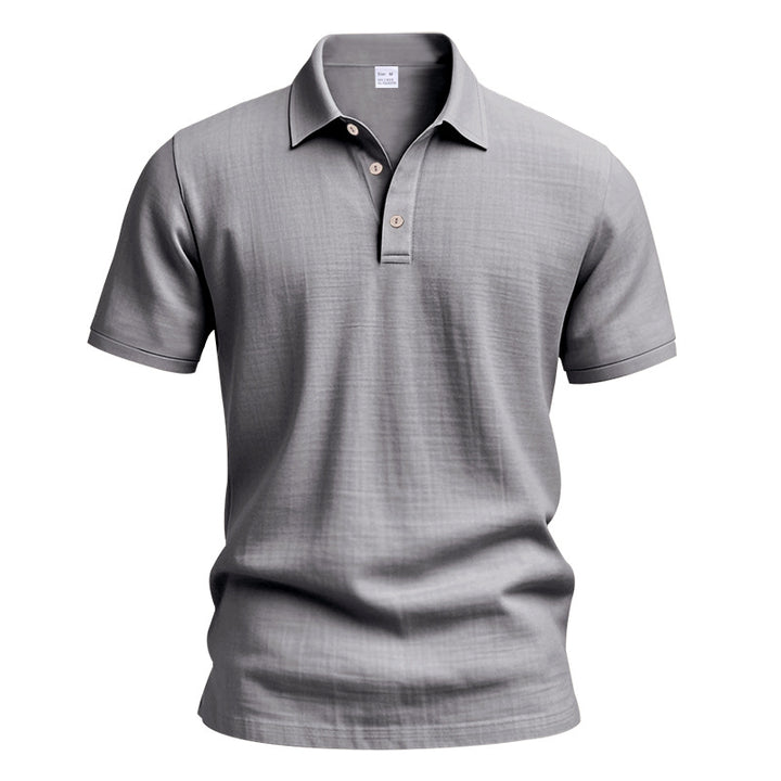 Herren polo shirt med strukturerad design och högkvalitativ bomull Mirla-Eva Jonsson