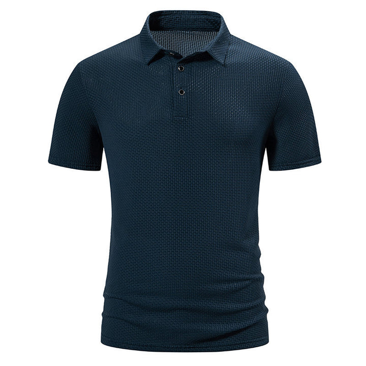 Herren polo shirt med strukturerad design och moderna accenter Eva Jonsson-Eva Jonsson