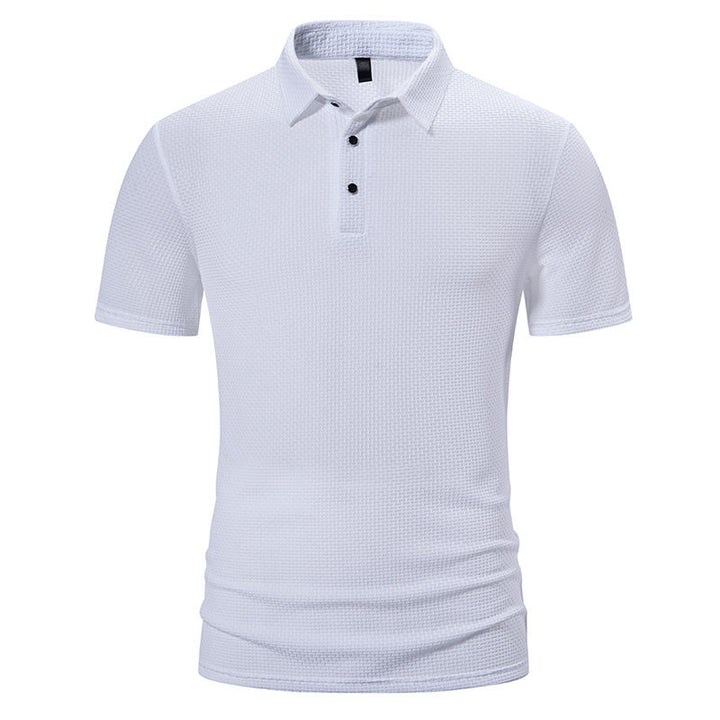 Herren polo shirt med strukturerad design och moderna accenter Eva Jonsson-Eva Jonsson