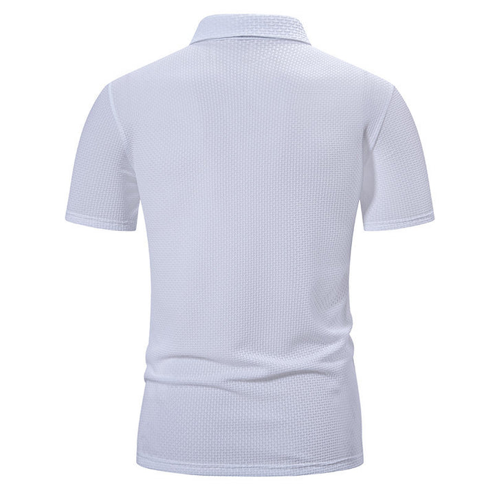 Herren polo shirt med strukturerad design och moderna accenter Mirla-Eva Jonsson