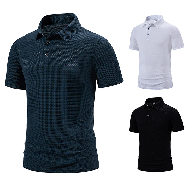 Herren polo shirt med strukturerad design och moderna accenter Mirla-Eva Jonsson