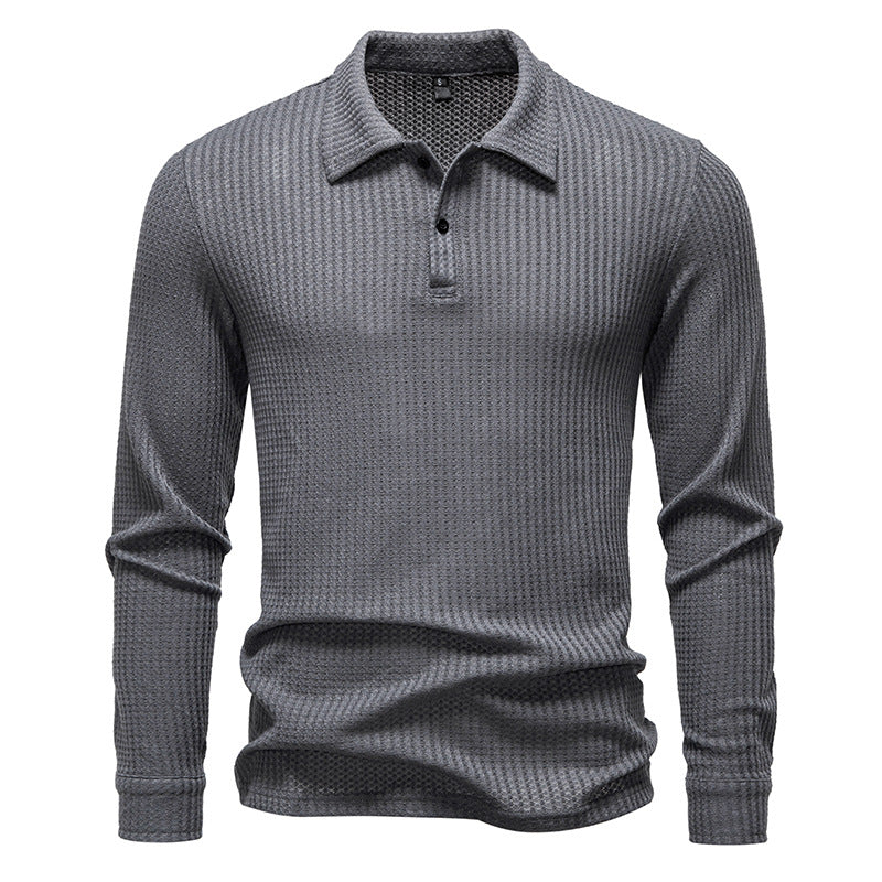 Herren polo shirt med strukturerad yta och modern krage Mirla-Eva Jonsson