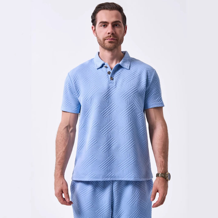 Herren polo shirt med strukturerat mönster Eva Jonsson-Eva Jonsson