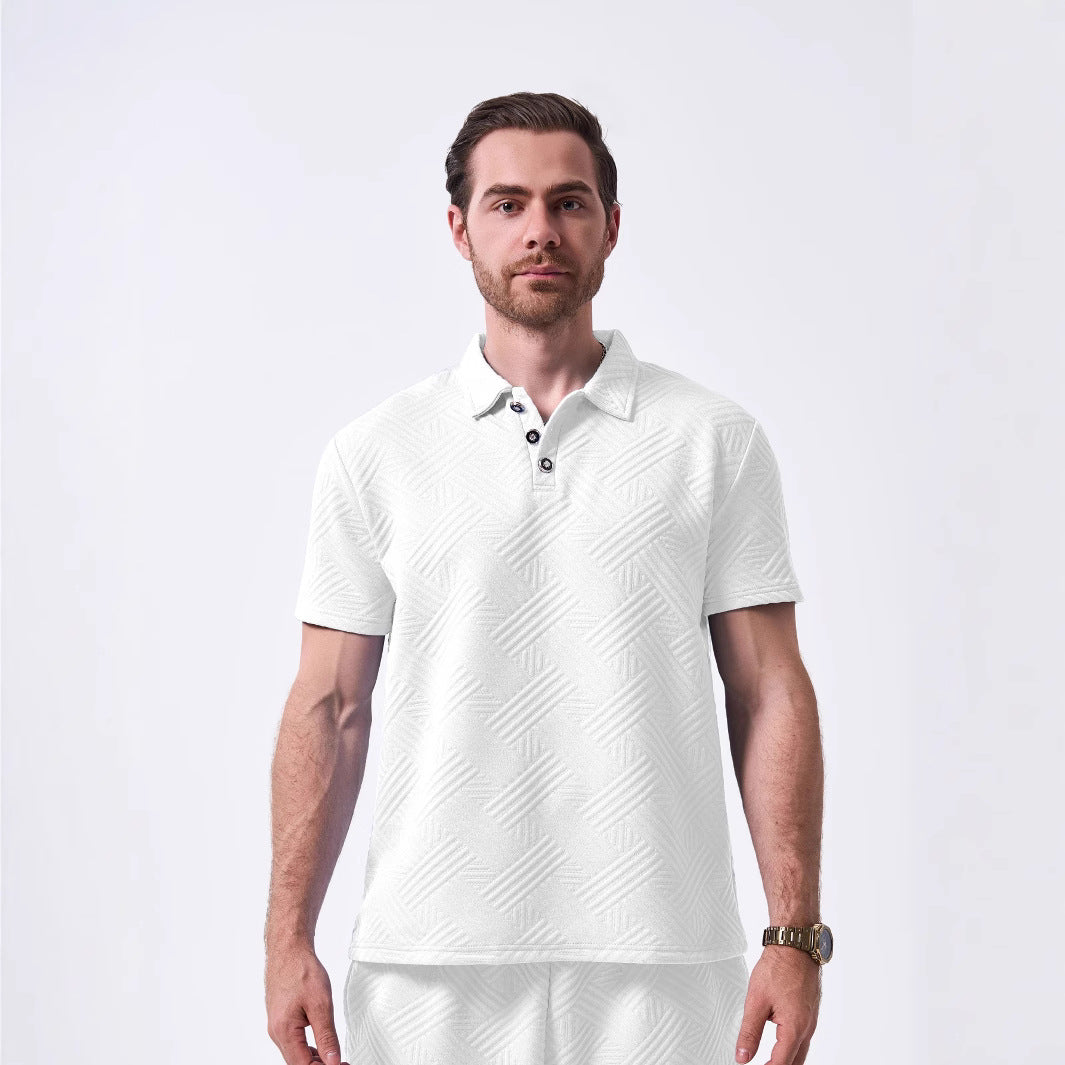 Herren polo shirt med strukturerat mönster Mirla-Eva Jonsson