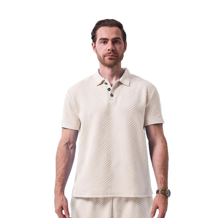 Herren polo shirt med strukturerat mönster Mirla-Eva Jonsson