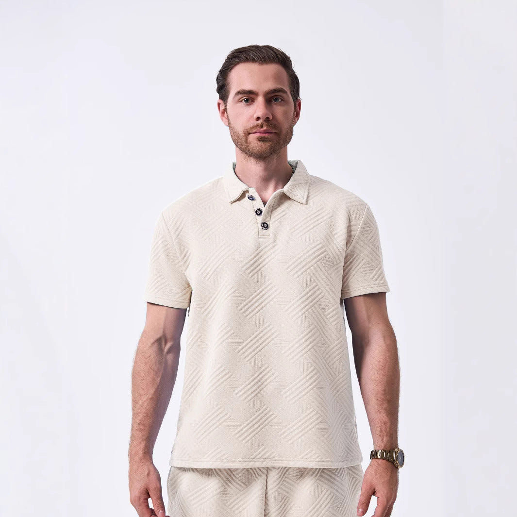 Herren polo shirt med strukturerat mönster Mirla-Eva Jonsson
