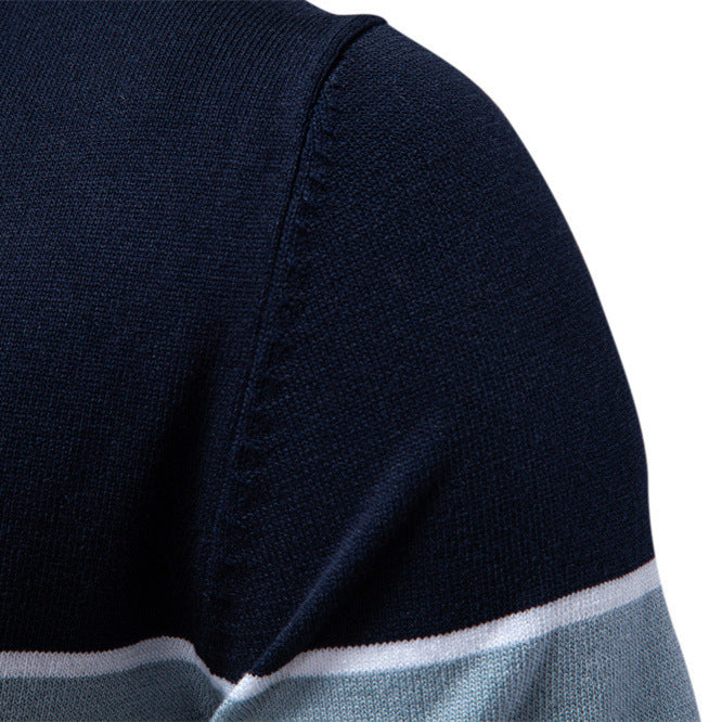 Herren polo skjorta med kontrasterande färgblockdesign och högkvalitativ piqué-textur Eva Jonsson-Eva Jonsson