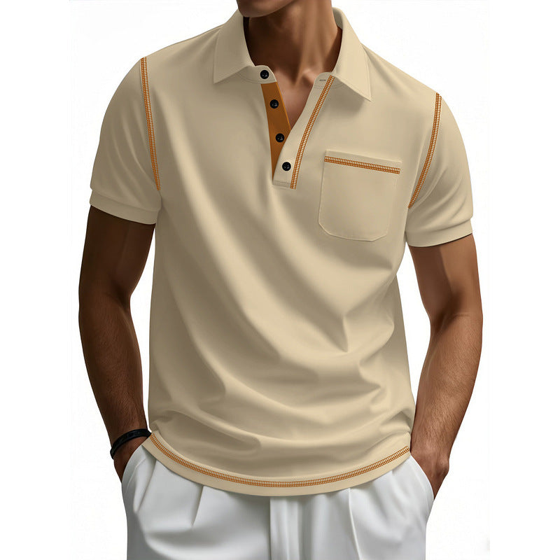 Herren polo skjorta med modern krage och kontrasterande accenter Eva Jonsson-Eva Jonsson