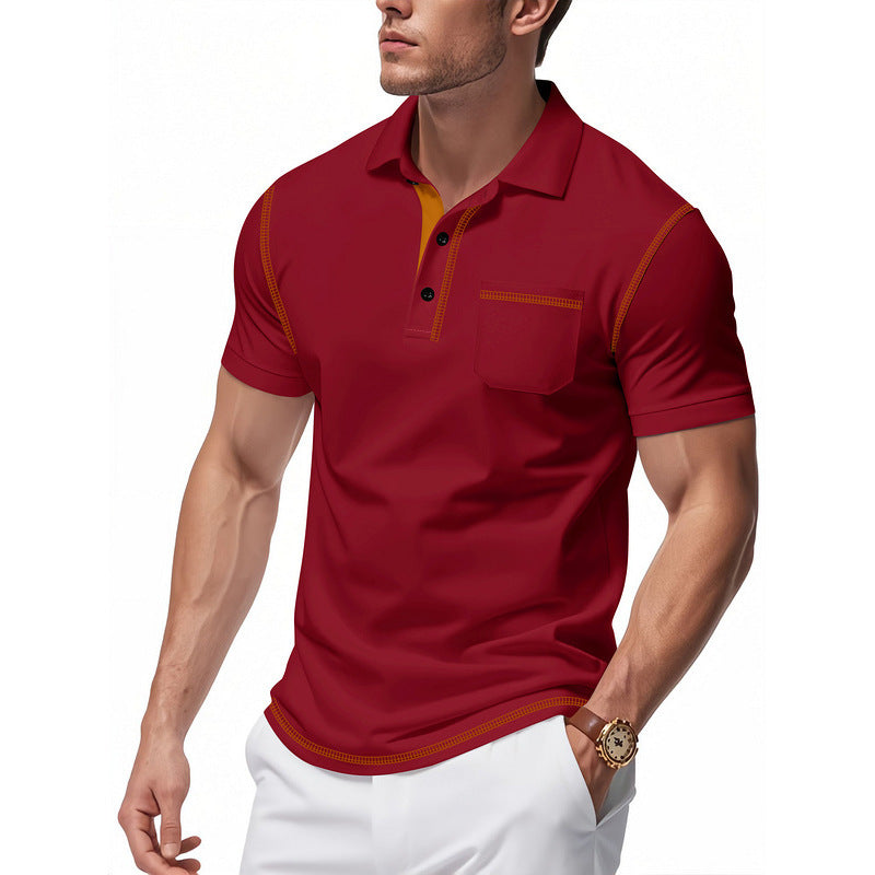 Herren polo skjorta med modern krage och kontrasterande accenter Eva Jonsson-Eva Jonsson