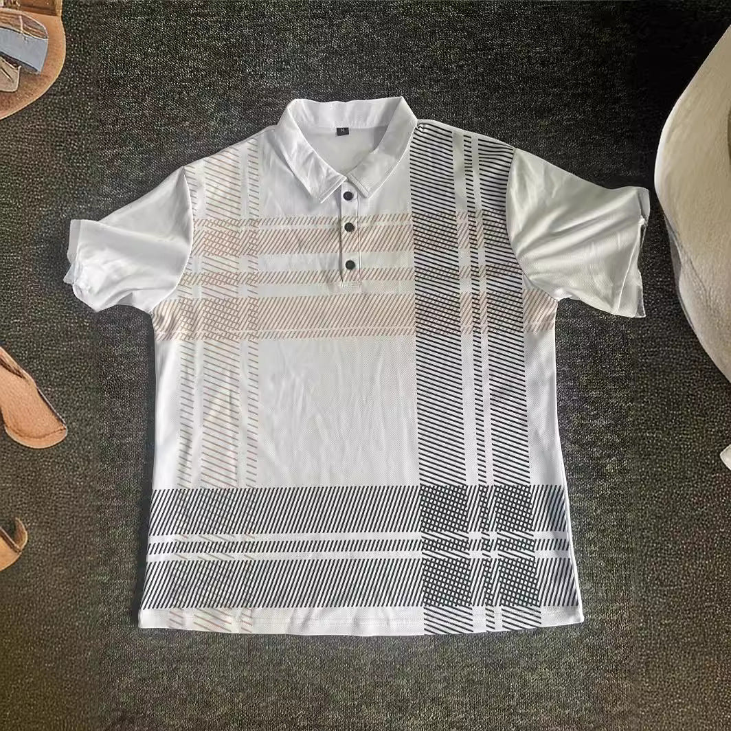 Herren polo skjorta med modernt randigt design Mirla-Eva Jonsson