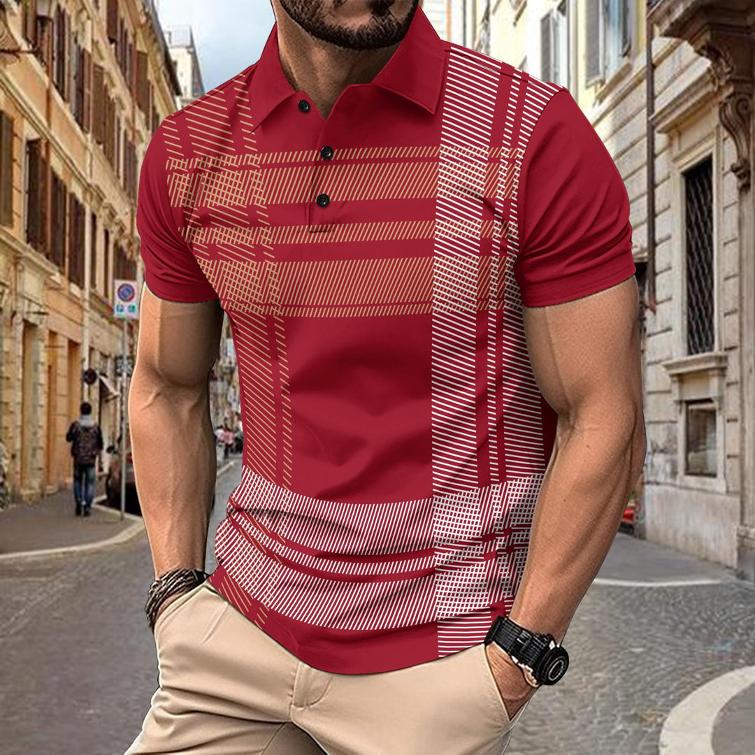 Herren polo skjorta med modernt randigt design Mirla-Eva Jonsson