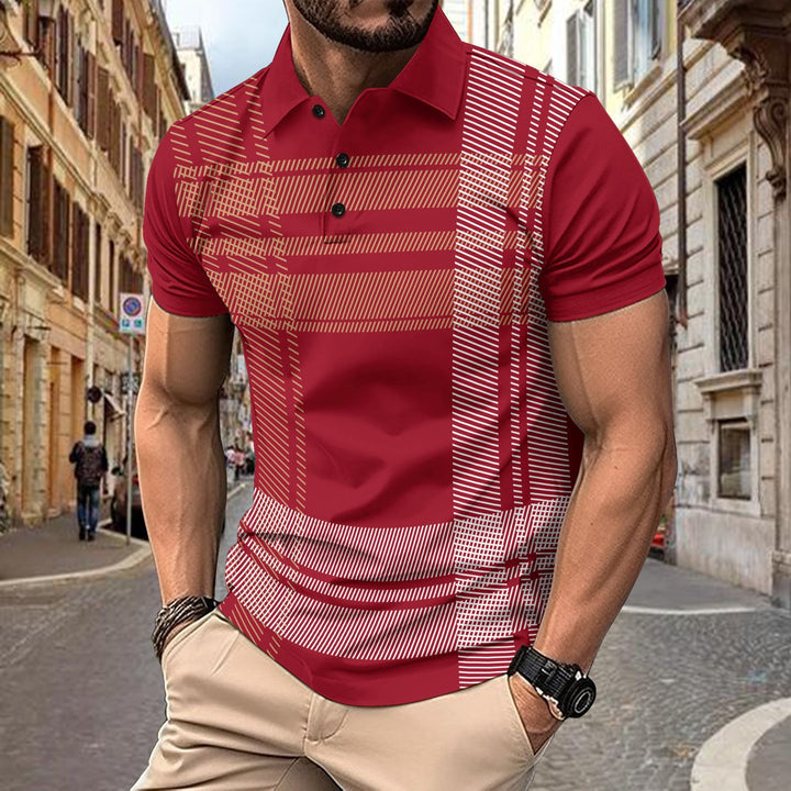 Herren polo skjorta med modernt randigt design Mirla-Eva Jonsson