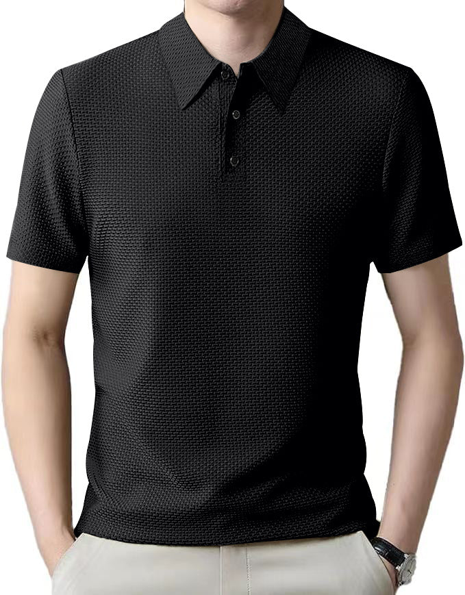 Herren polo skjorta med strukturerad design och andningsbar textur Eva Jonsson-Eva Jonsson