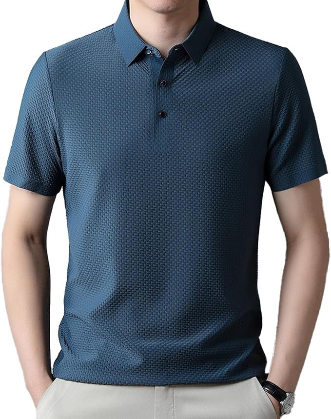 Herren polo skjorta med strukturerad design och andningsbar textur Eva Jonsson-Eva Jonsson