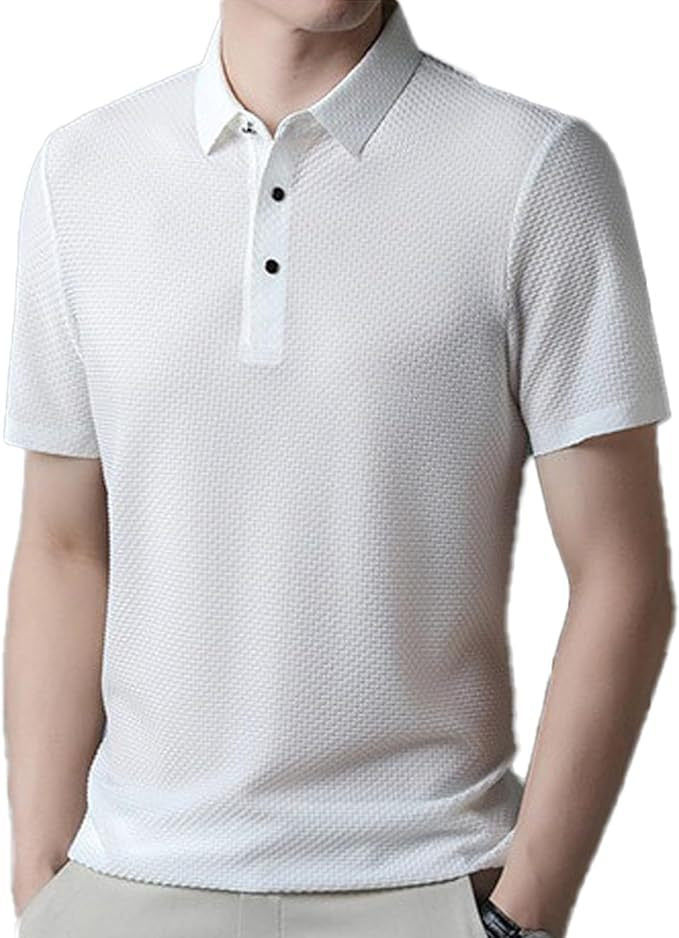 Herren polo skjorta med strukturerad design och andningsbar textur Eva Jonsson-Eva Jonsson