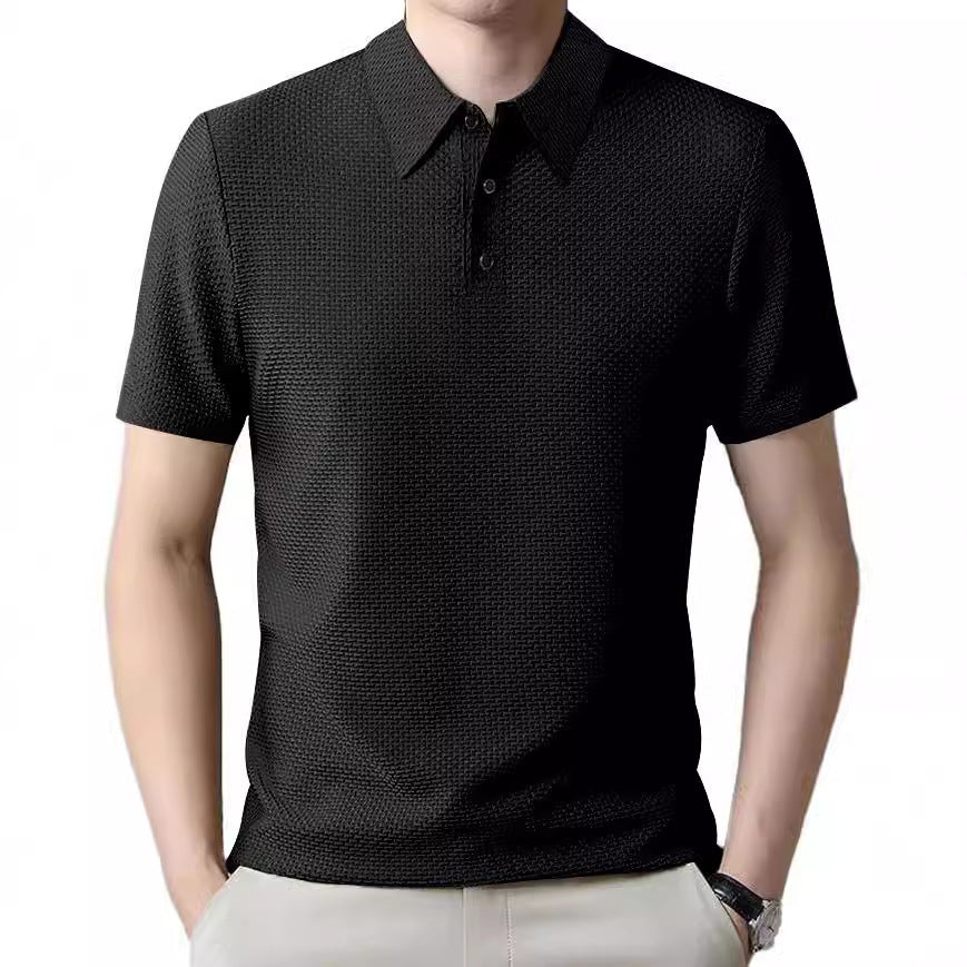 Herren polo skjorta med strukturerad design och andningsbar textur Mirla-Eva Jonsson