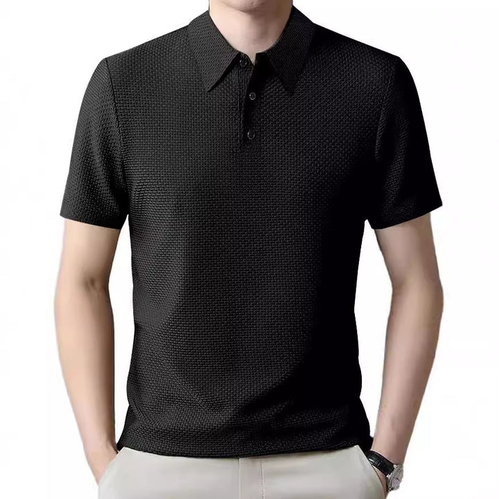 Herren polo skjorta med strukturerad design och andningsbar textur Mirla-Eva Jonsson