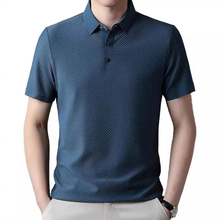 Herren polo skjorta med strukturerad design och andningsbar textur Mirla-Eva Jonsson