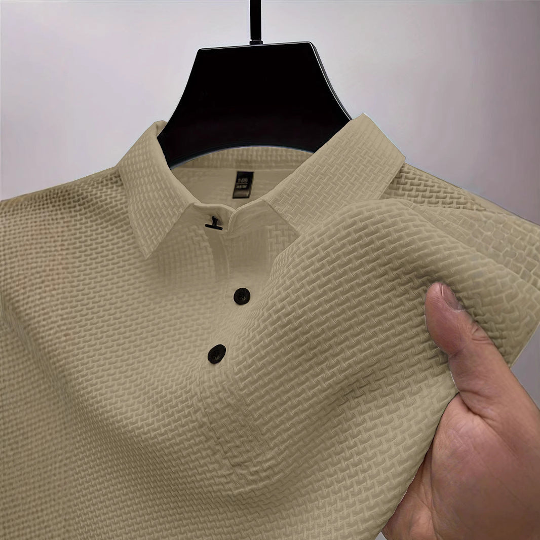 Herren polo skjorta med strukturerad design och andningsbar textur Mirla-Eva Jonsson