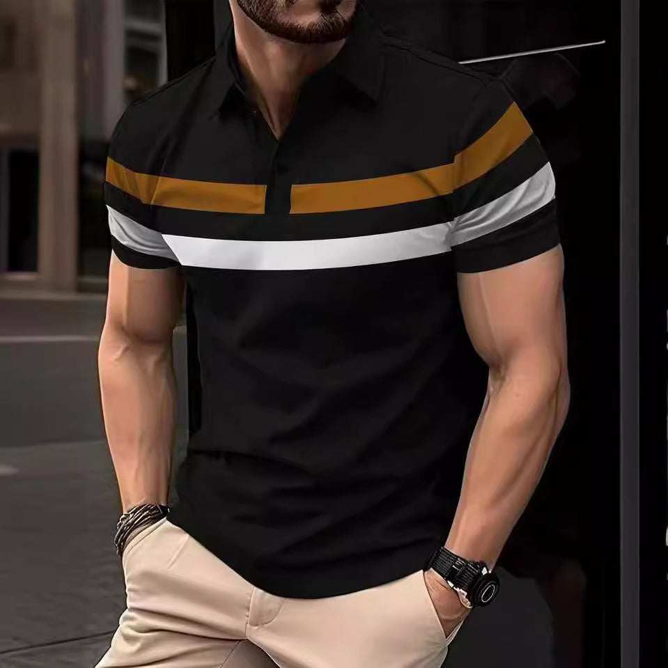 Herren polo tröja med modern färgblockdesign och andningsbara material Eva Jonsson-Eva Jonsson