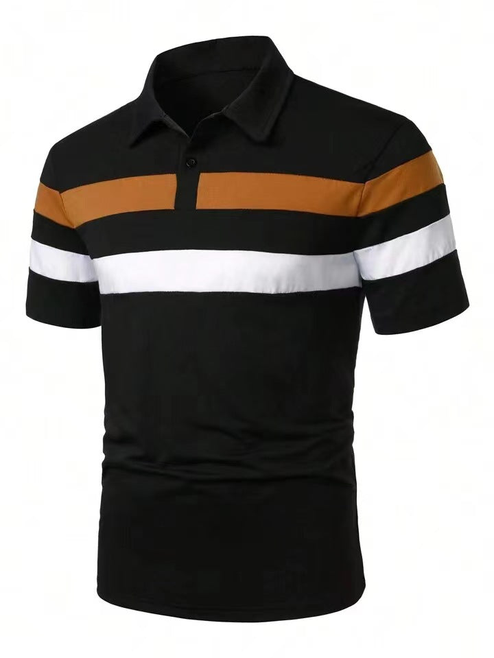 Herren polo tröja med modern färgblockdesign och andningsbara material Eva Jonsson-Eva Jonsson