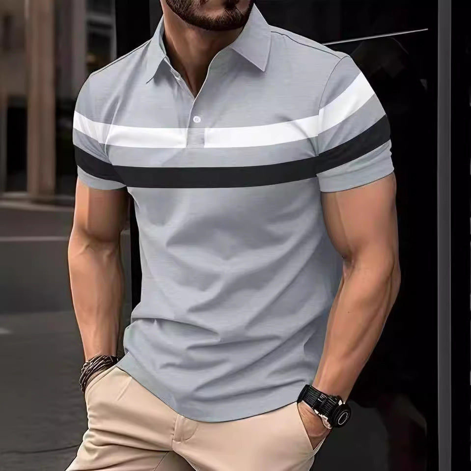 Herren polo tröja med modern färgblockdesign och andningsbara material Eva Jonsson-Eva Jonsson