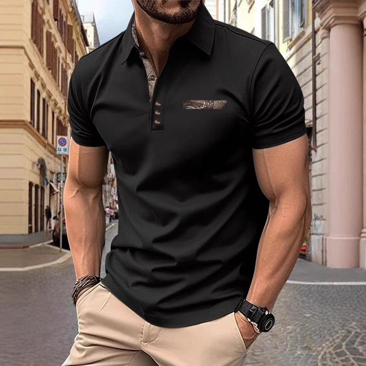 Herren poloshirt med modiga detaljer Mirla-Eva Jonsson