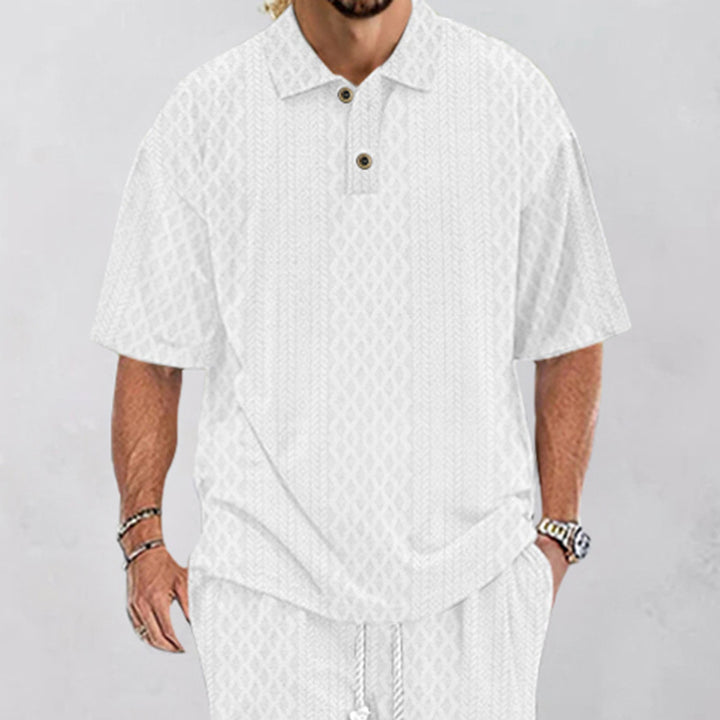 Herren polotröja med strukturerad design och bekväm passform Mirla-Eva Jonsson