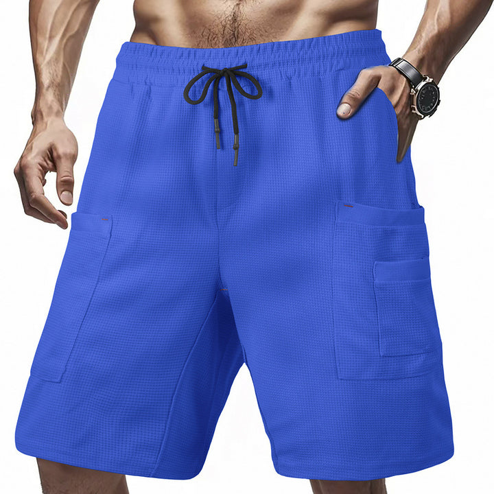 Herren praktiska Cargo-shorts med sidofickor och justerbar dragsko Mirla-Eva Jonsson