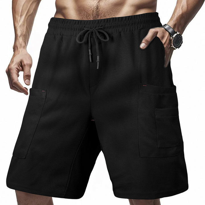 Herren praktiska Cargo-shorts med sidofickor och justerbar dragsko Mirla-Eva Jonsson