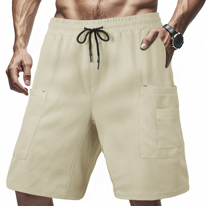 Herren praktiska Cargo-shorts med sidofickor och justerbar dragsko Mirla-Eva Jonsson