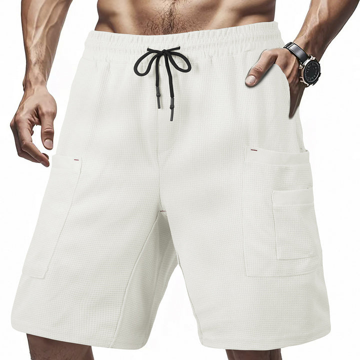 Herren praktiska Cargo-shorts med sidofickor och justerbar dragsko Mirla-Eva Jonsson